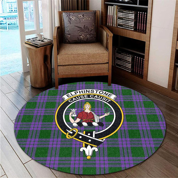 Elphinstone Tartan Classic Crest Round Carpet