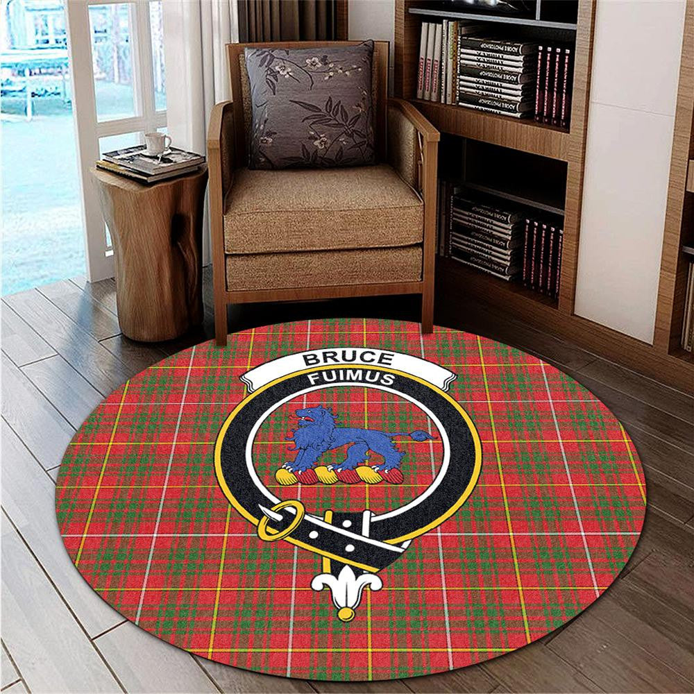 Bruce Modern Tartan Classic Crest Round Carpet