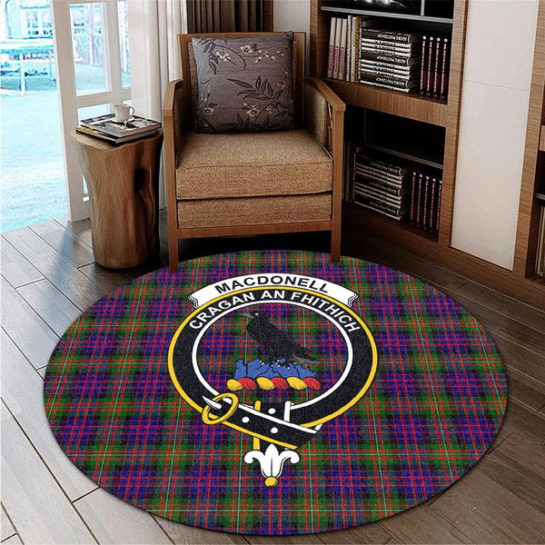 MacDonnell of Glengarry Modern Tartan Classic Crest Round Carpet