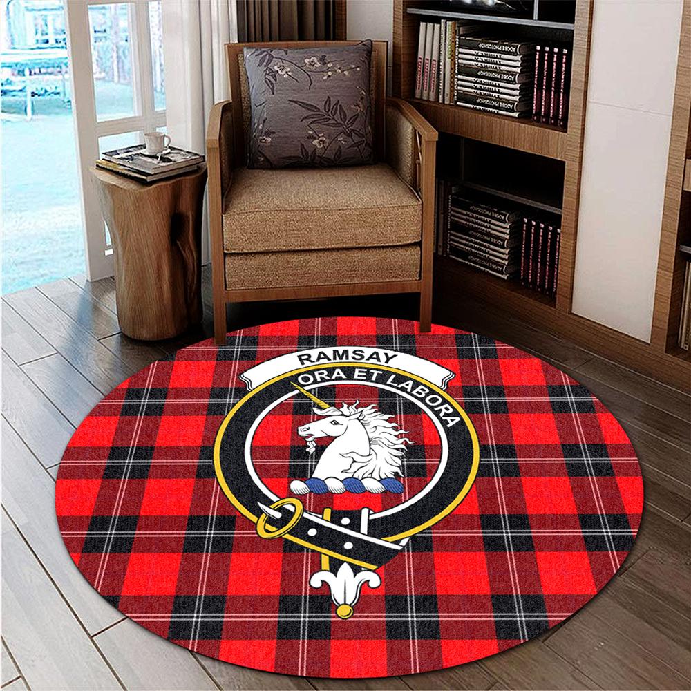 Ramsay Modern Tartan Classic Crest Round Carpet