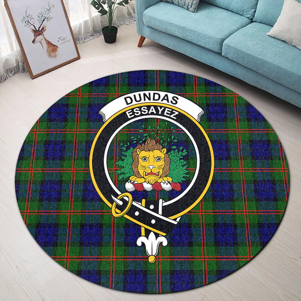 Dundas Modern Tartan Classic Crest Round Carpet