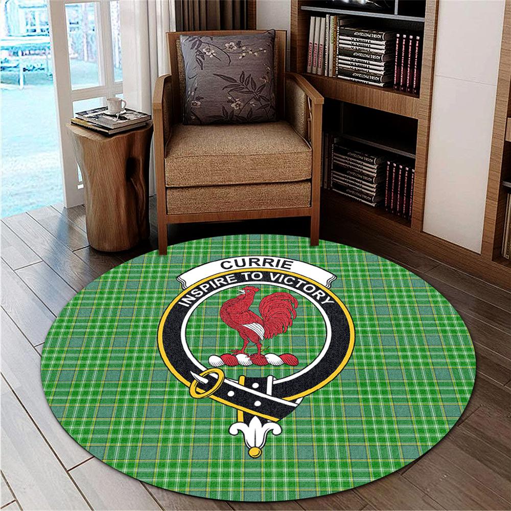 Currie Tartan Classic Crest Round Carpet