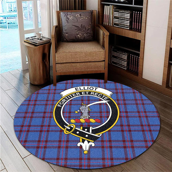 Elliot Modern Tartan Classic Crest Round Carpet