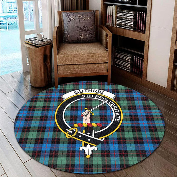 Guthrie Ancient Tartan Classic Crest Round Carpet