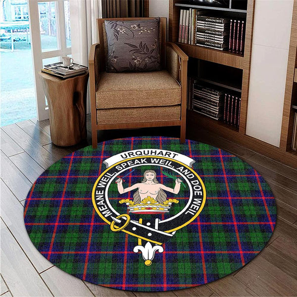 Urquhart Modern Tartan Classic Crest Round Carpet