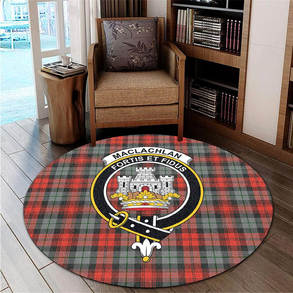 MacLachlan Weathered Tartan Classic Crest Round Carpet