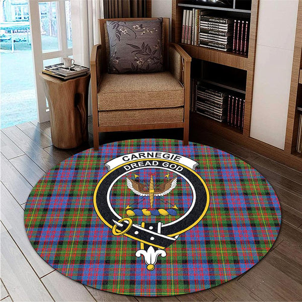 Carnegie Ancient Tartan Classic Crest Round Carpet