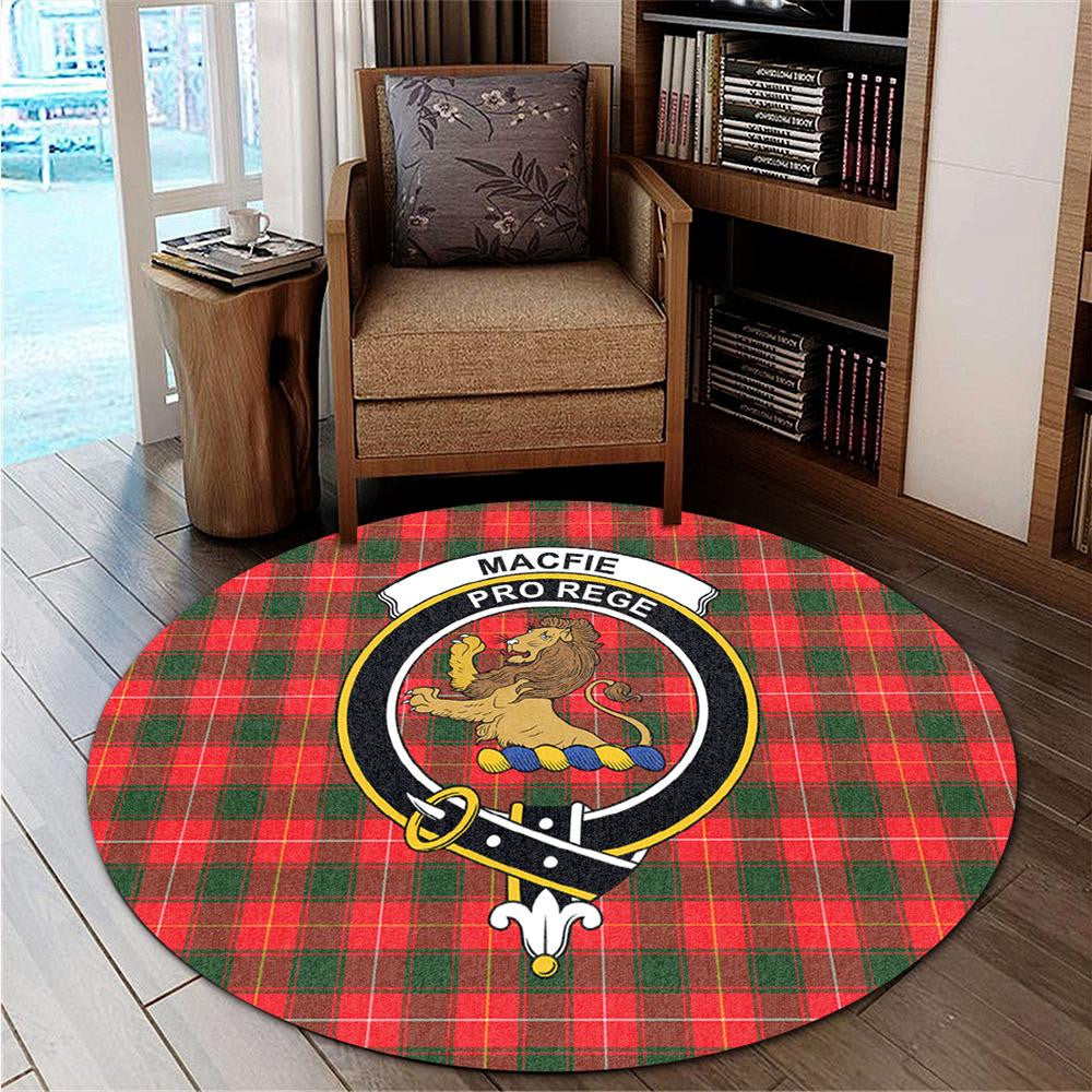 MacFie Tartan Classic Crest Round Carpet