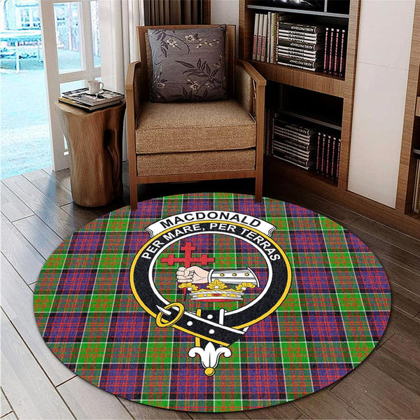 MacDonald of Clanranald Tartan Classic Crest Round Carpet