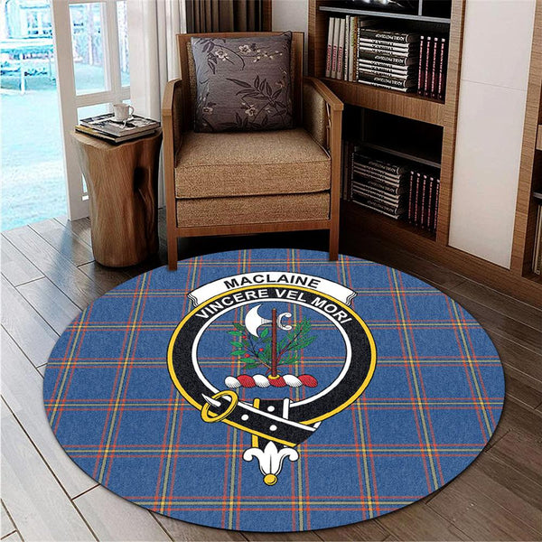 MacLaine of Loch Buie Tartan Classic Crest Round Carpet