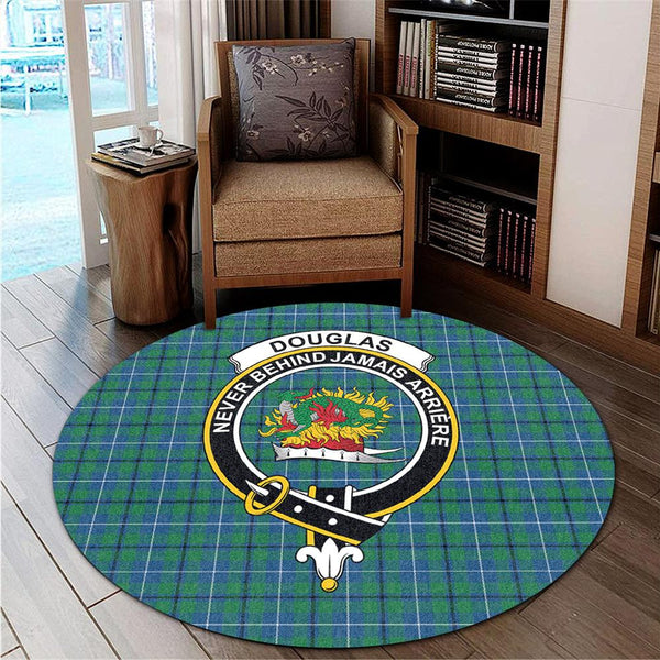 Douglas Ancient Tartan Classic Crest Round Carpet