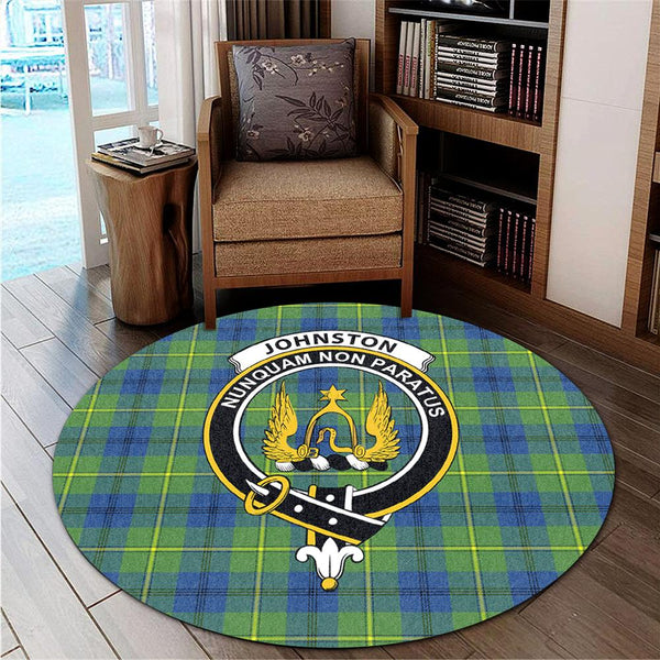 Johnston Ancient Tartan Classic Crest Round Carpet