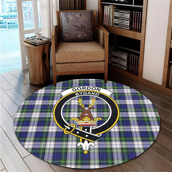 Gordon Dress Modern Tartan Classic Crest Round Carpet