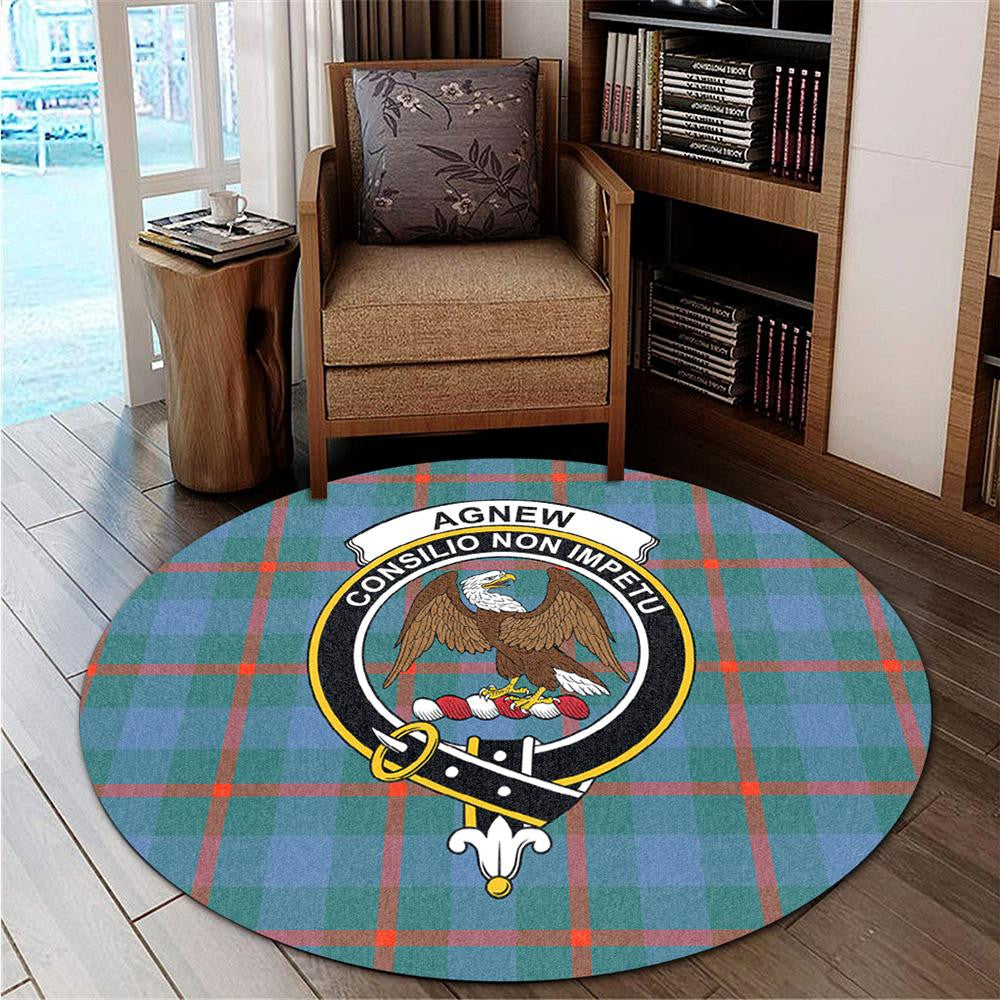 Agnew Ancient Tartan Classic Crest Round Carpet