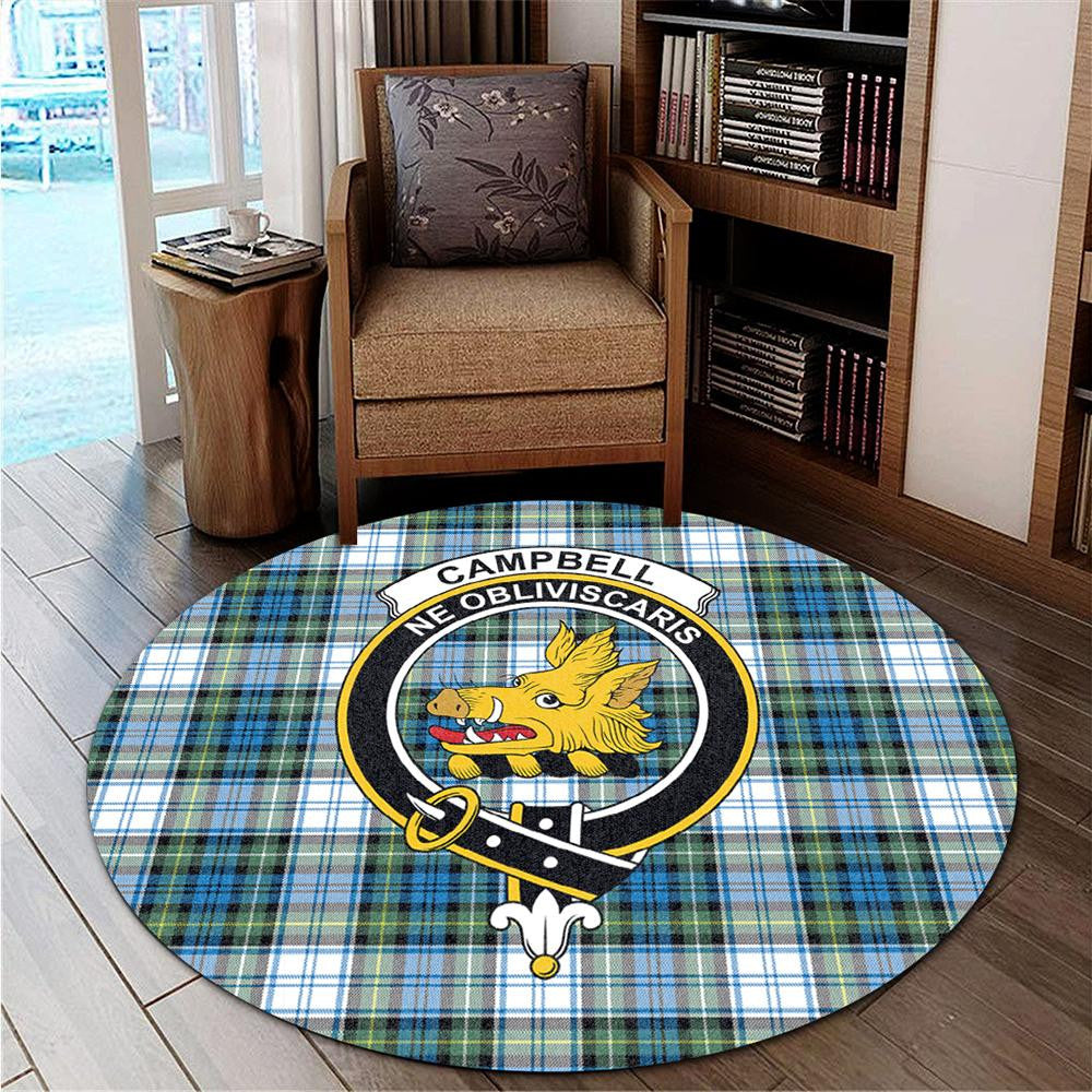 Campbell Dress Tartan Classic Crest Round Carpet