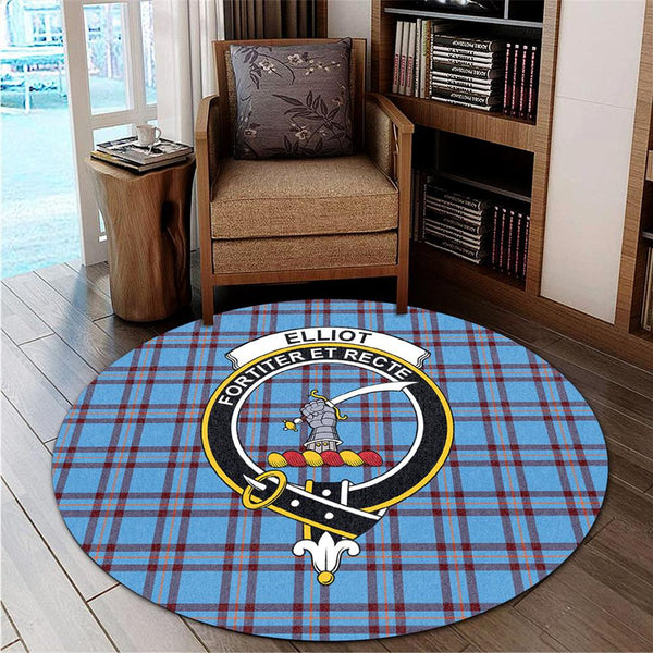 Elliot Ancient Tartan Classic Crest Round Carpet