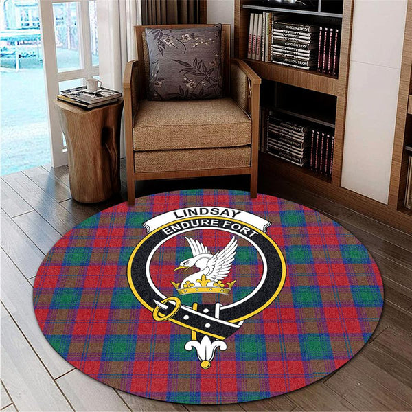 Lindsay Modern Tartan Classic Crest Round Carpet