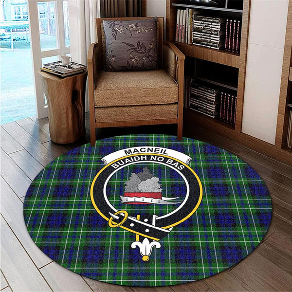 MacNeil of Colonsay Modern Tartan Classic Crest Round Carpet