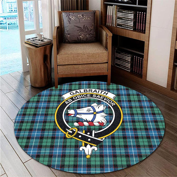 Galbraith Ancient Tartan Classic Crest Round Carpet