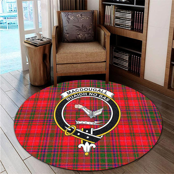 MacDougall Modern Tartan Classic Crest Round Carpet