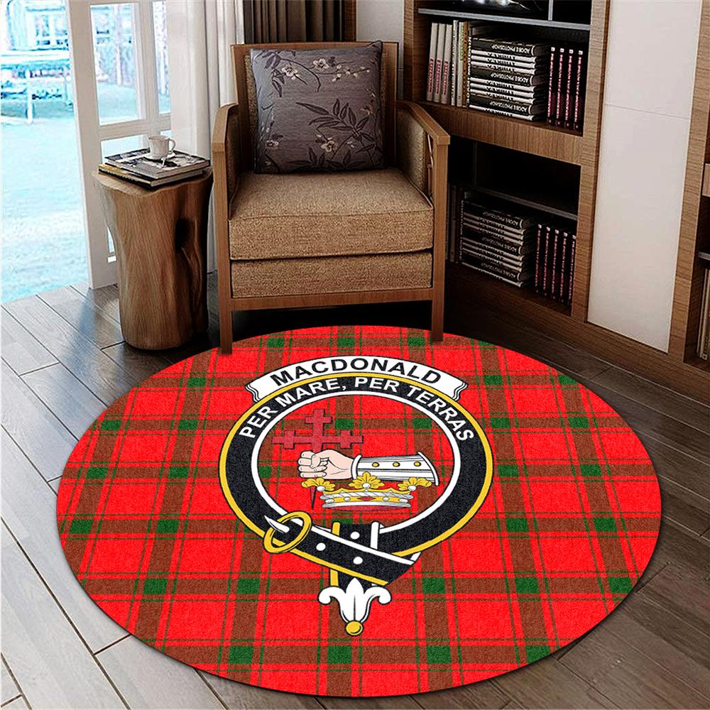 MacDonald of Sleat Tartan Classic Crest Round Carpet