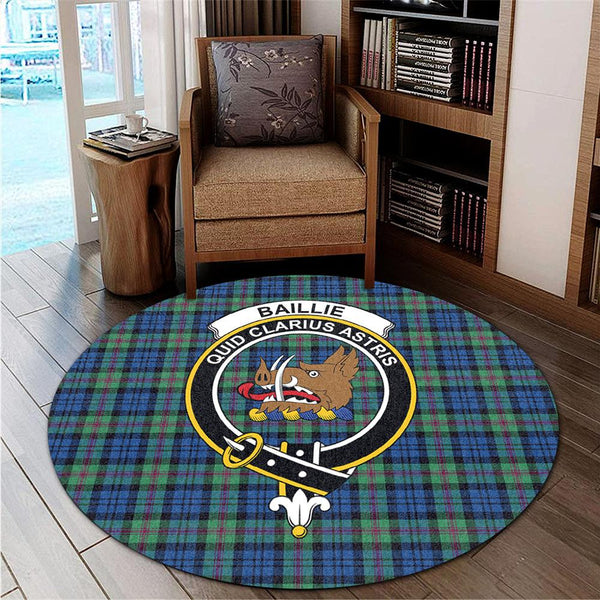 Baillie Ancient Tartan Classic Crest Round Carpet