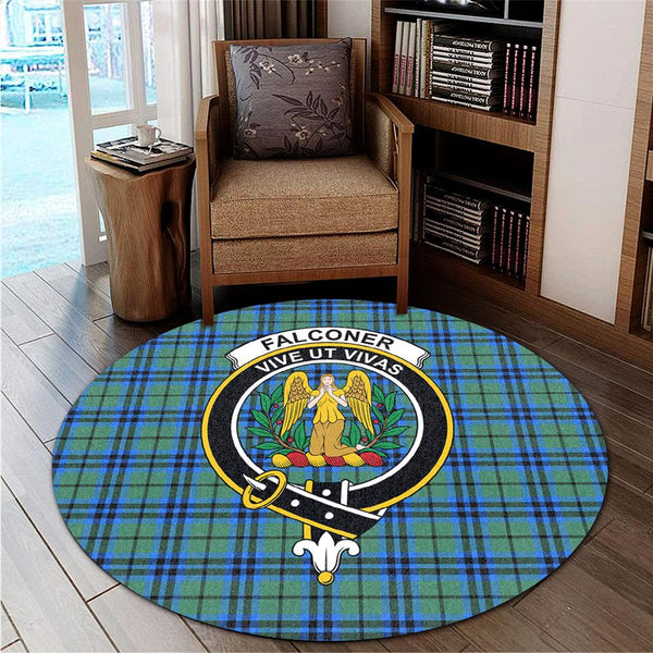 Falconer Tartan Classic Crest Round Carpet