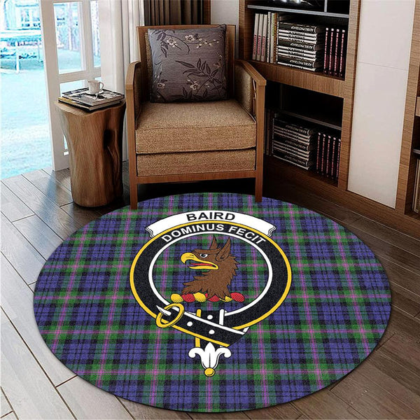 Baird Modern Tartan Classic Crest Round Carpet