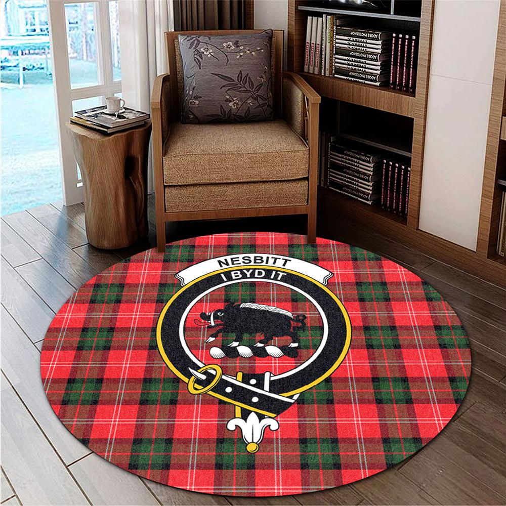 Nesbitt Modern Tartan Classic Crest Round Carpet