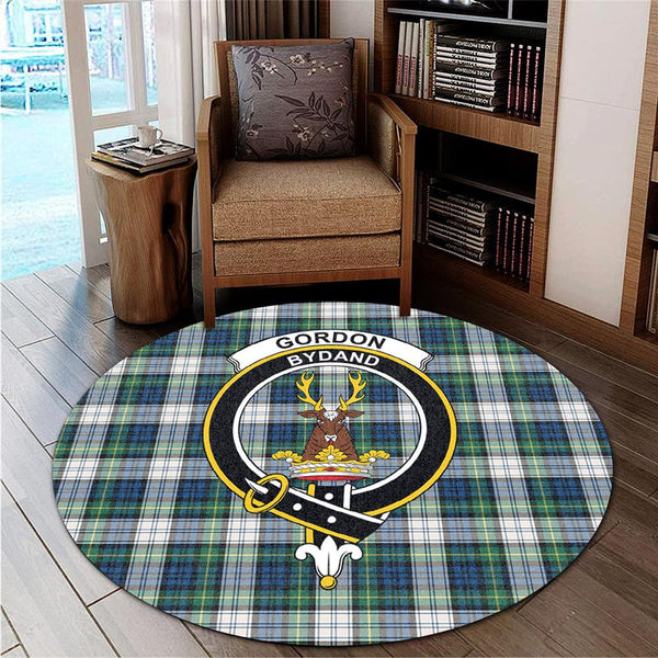 Gordon Dress Ancient Tartan Classic Crest Round Carpet