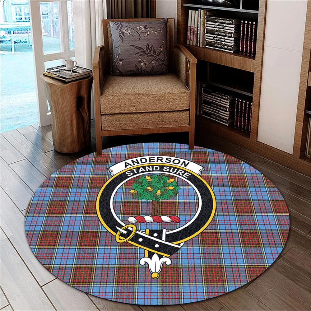 Anderson Modern Tartan Classic Crest Round Carpet