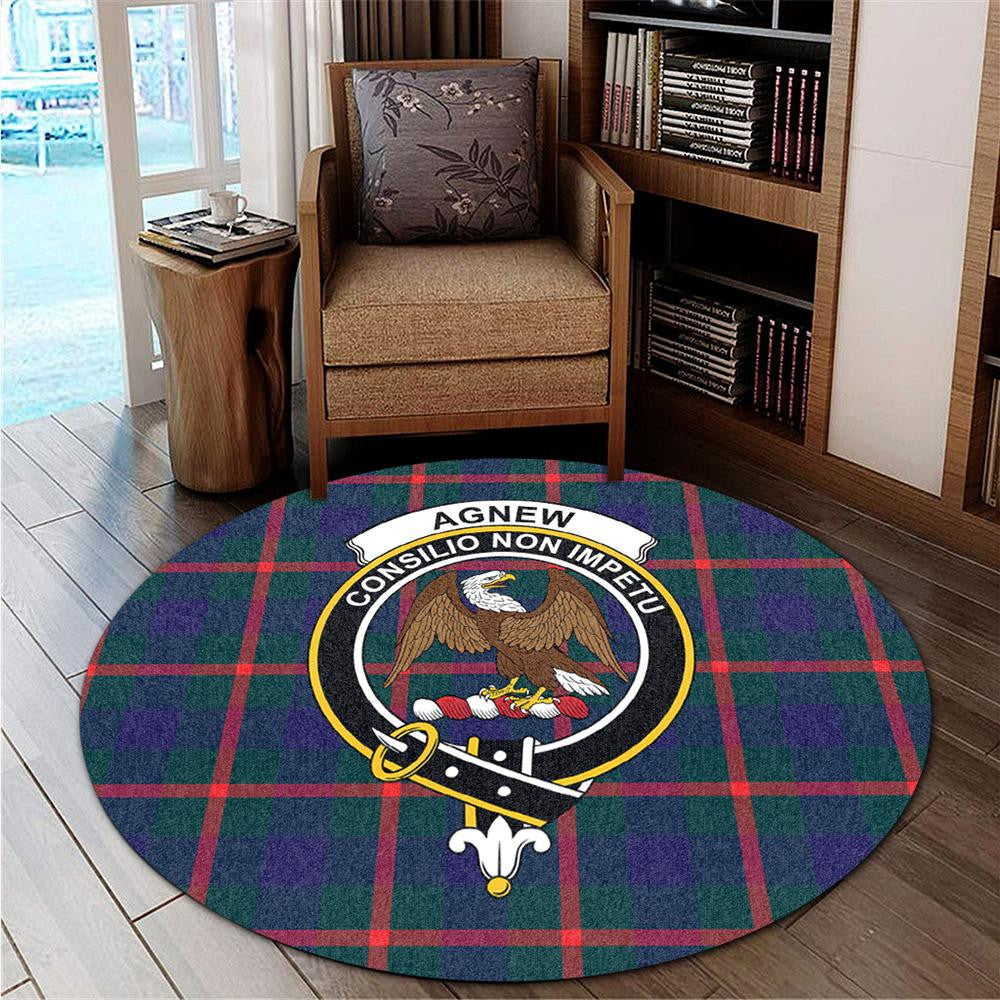 Agnew Modern Tartan Classic Crest Round Carpet