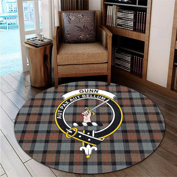 Gunn Weathered Tartan Classic Crest Round Carpet