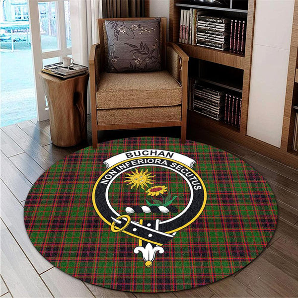 Buchan Modern Tartan Classic Crest Round Carpet