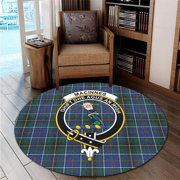 MacInnes Modern Tartan Classic Crest Round Carpet