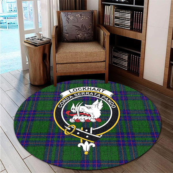 Lockhart Tartan Classic Crest Round Carpet