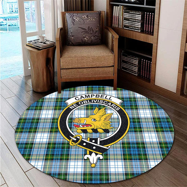 Campbell Dress Ancient Tartan Classic Crest Round Carpet