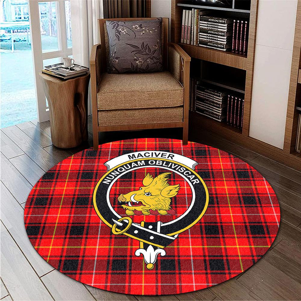 MacIver Modern Tartan Classic Crest Round Carpet