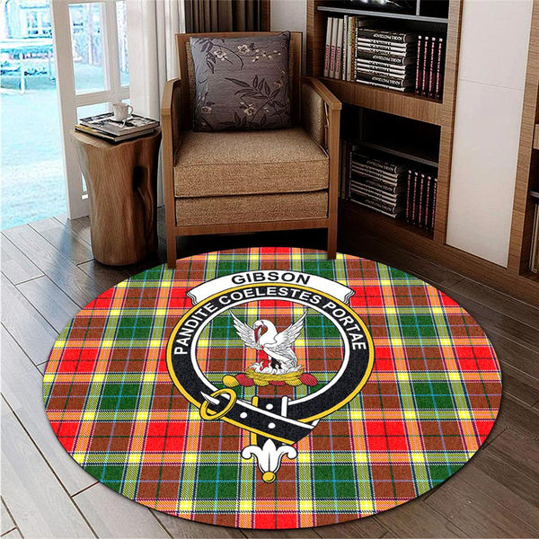 Gibbs Tartan Classic Crest Round Carpet