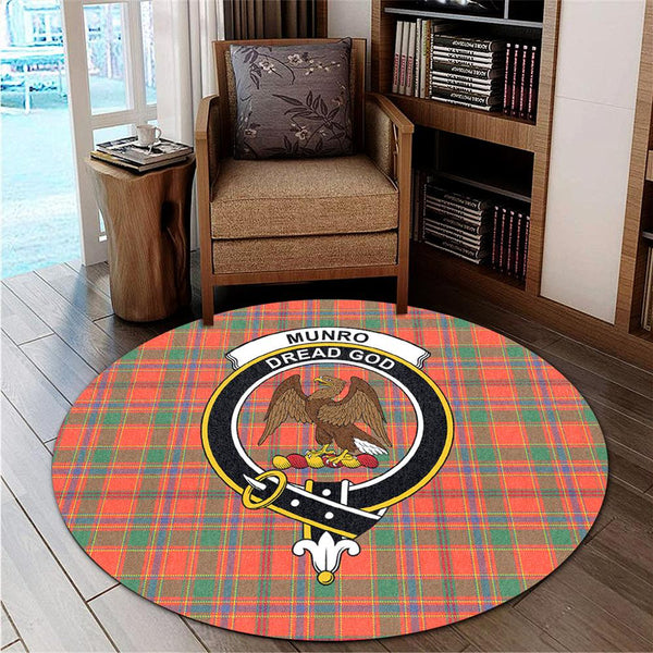 Munro Ancient Tartan Classic Crest Round Carpet