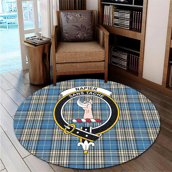 Napier Ancient Tartan Classic Crest Round Carpet