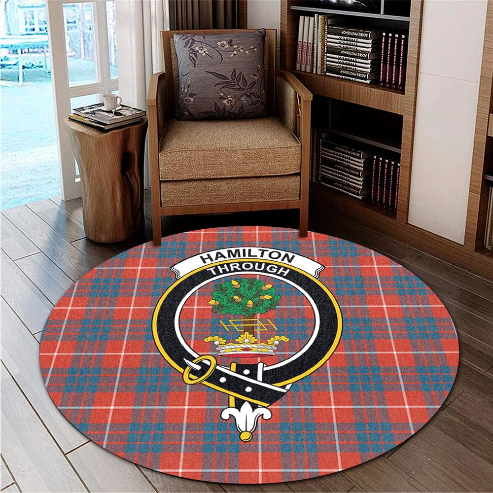 Hamilton Ancient Tartan Classic Crest Round Carpet