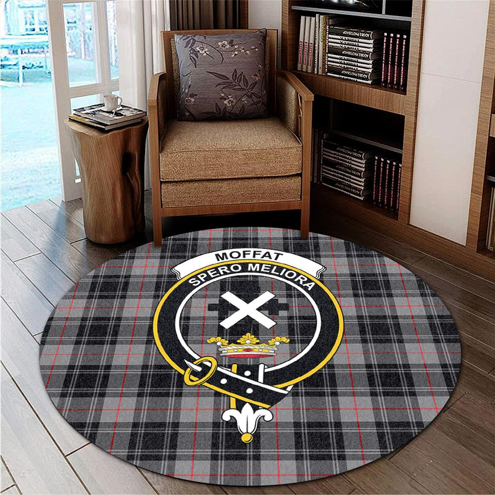 Moffat Modern Tartan Classic Crest Round Carpet