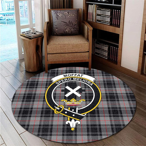 Moffat Modern Tartan Classic Crest Round Carpet