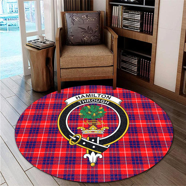 Hamilton Modern Tartan Classic Crest Round Carpet