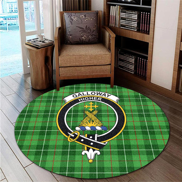 Galloway District Tartan Classic Crest Round Carpet