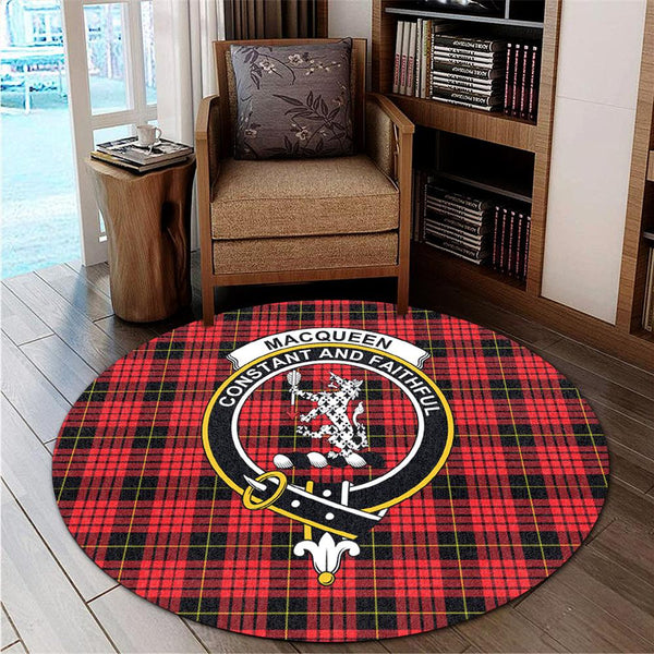 MacQueen Modern Tartan Classic Crest Round Carpet