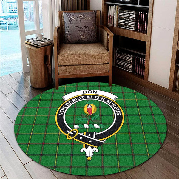 Don (Tribe-of-Mar) Tartan Classic Crest Round Carpet