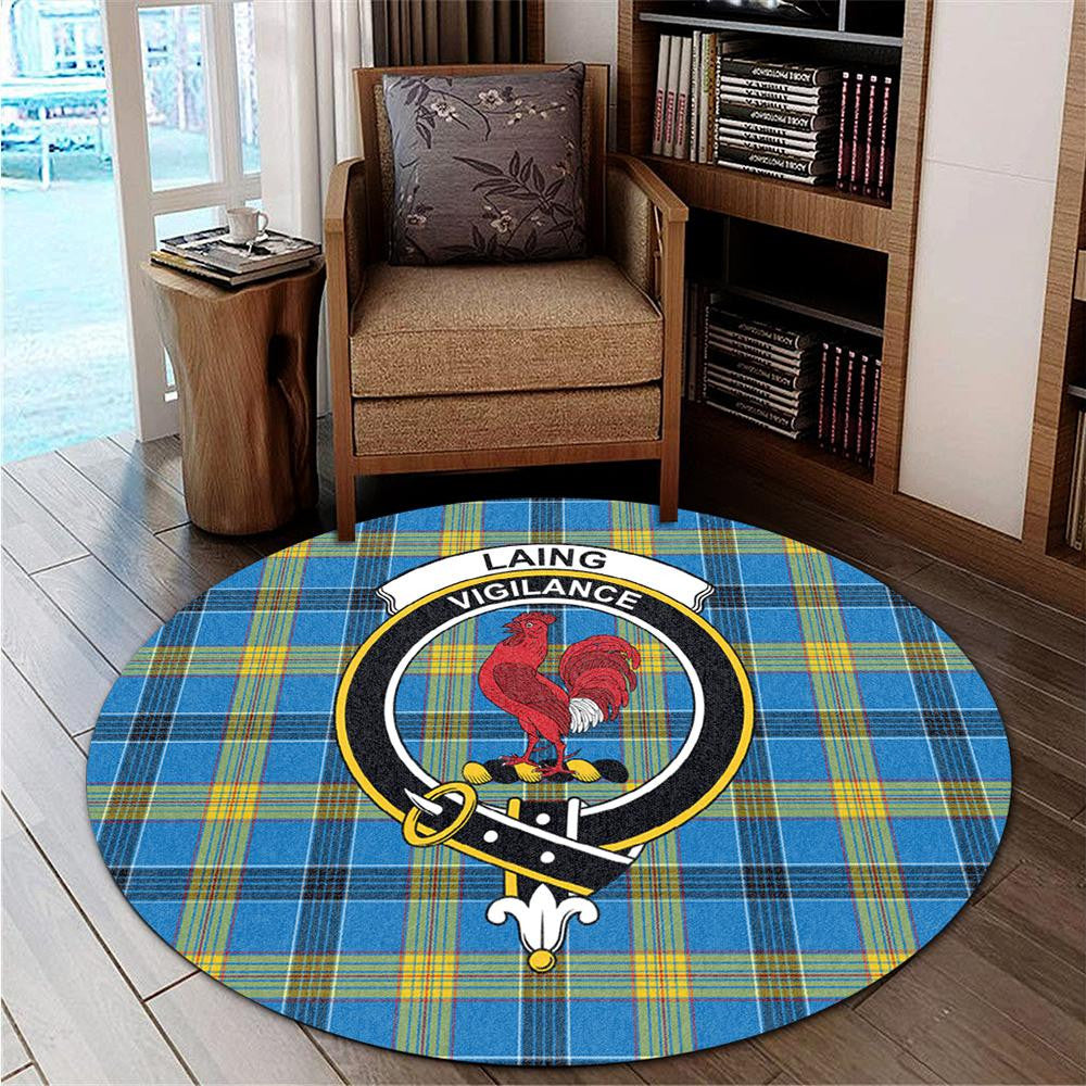 Laing Tartan Classic Crest Round Carpet