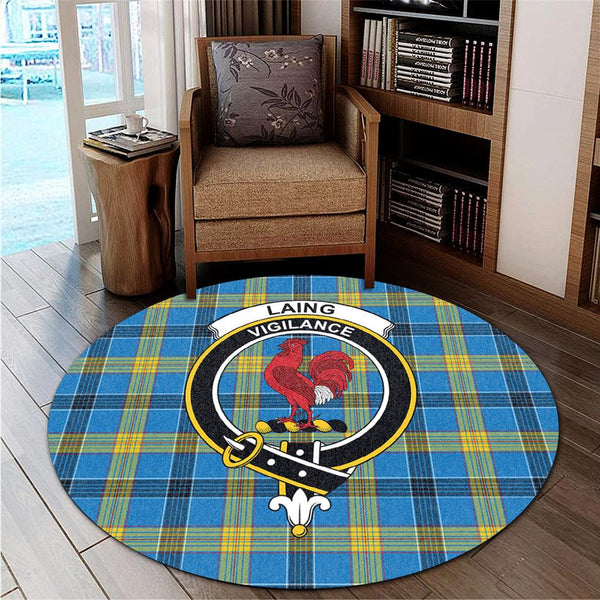 Laing Tartan Classic Crest Round Carpet